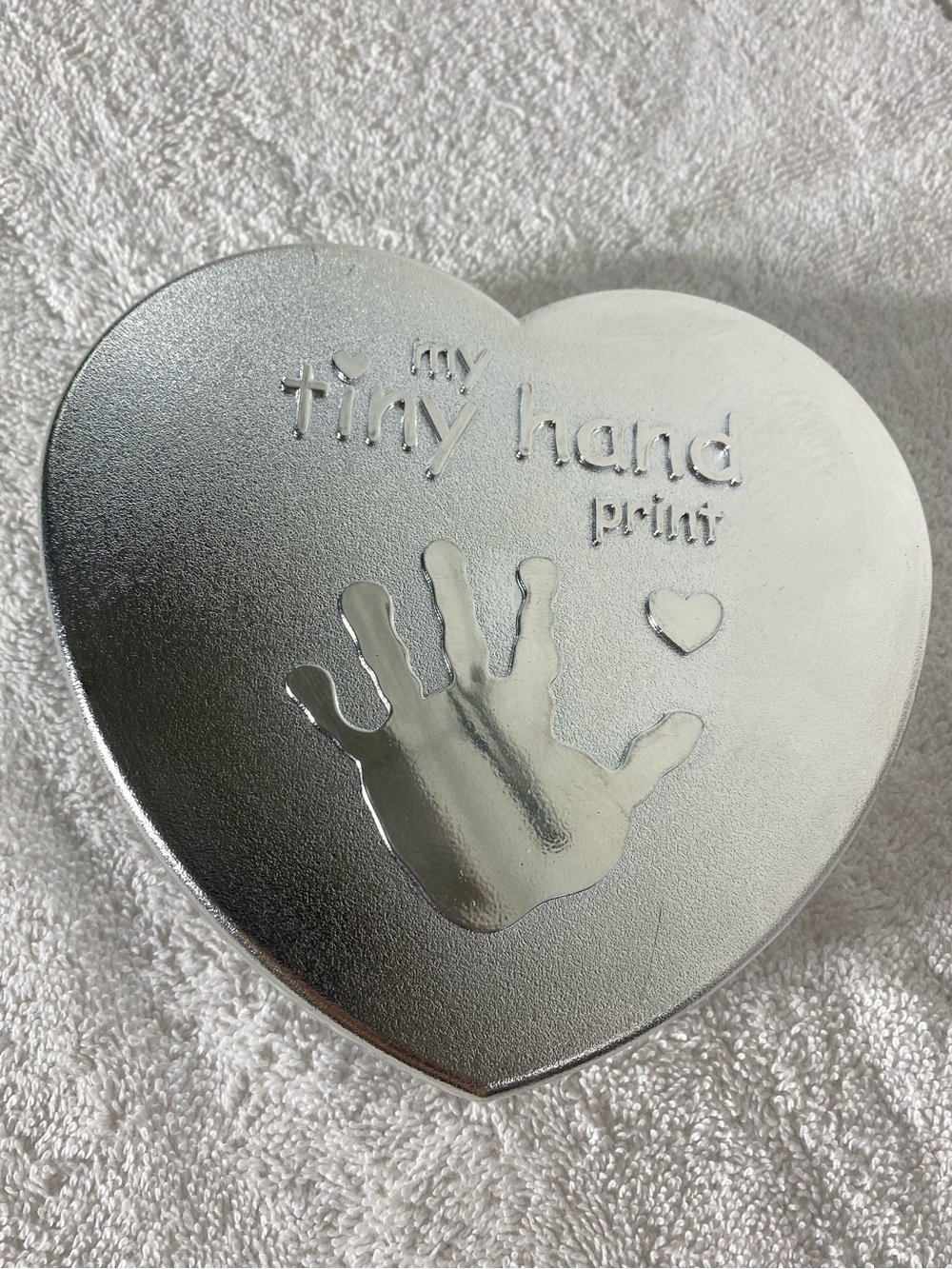 Heart Shaped My Tiny Hand Baby Handprint Plaster Kit NWT